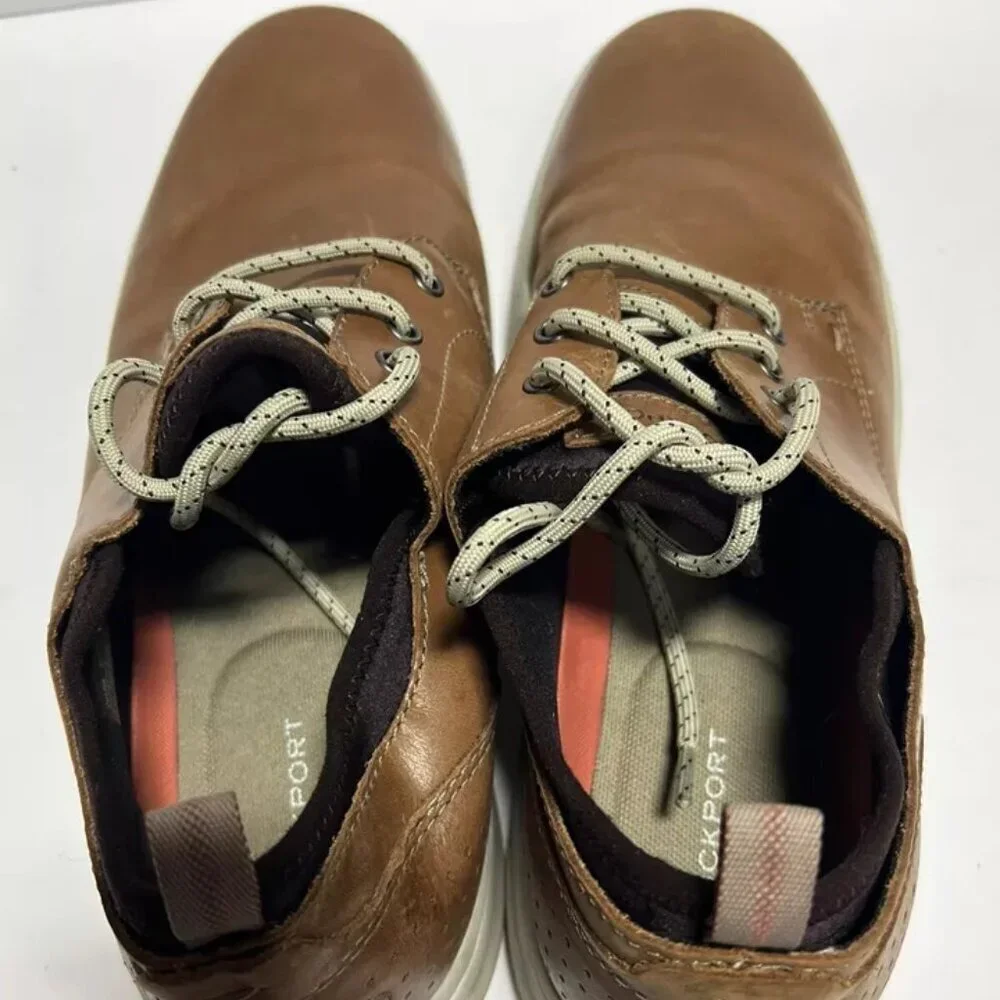 Rockport Men's Zaden Oxford Brown Leather Size 9W